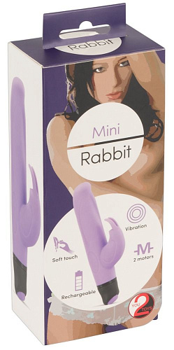 Сиреневый мини-вибратор с клиторальным отростком Orion Mini Rabbit 05967100000 (15,3 см)