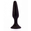Чёрная анальная пробка с ограничительным основанием Lovetoy LURE ME Silicone Anal Plug BK18black (12,1 см)