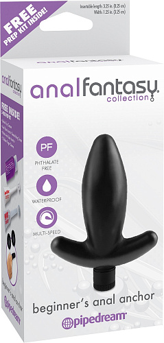 Чёрная анальная вибропробка Pipedream Beginners Anal Anchor PD4611-23 (10 см)