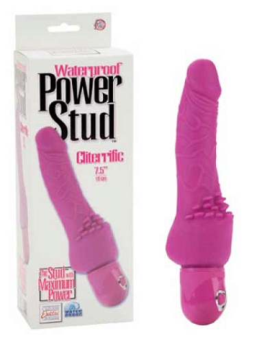 Розовый вибромассажёр California Exotic Novelties Power Stud Cliterrific Dongs SE-0836-13-3 (17,3 см)