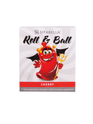 Красный стимулирующий презерватив-насадка Sitabella Roll Ball Cherry 1425