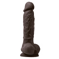 Коричневый силиконовый фаллоимитатор с мошонкой NS Novelties Pleasures 5 Dildo NSN-0405-19 (18 см)
