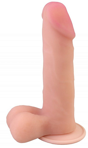 Телесный реалистичный вибромассажёр с выносным пультом Сумерки богов №56 3204-56 BX DD (18 см)