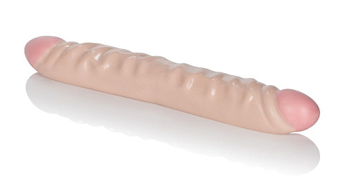 Двухсторонний фаллоимитатор телесного цвета California Exotic Novelties Veined Double Dongs SE-0193-01-2 (30 см)