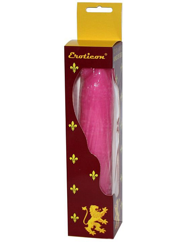 Розовый вибратор из ультраскин с точками по всей длине Eroticon 30310-1 (24 см)