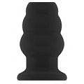 Чёрная анальная пробка с тоннелем Shots Media BV №50 Medium Hollow Tunnel Butt Plug 4 Inch SON050BLK (10,2 см)