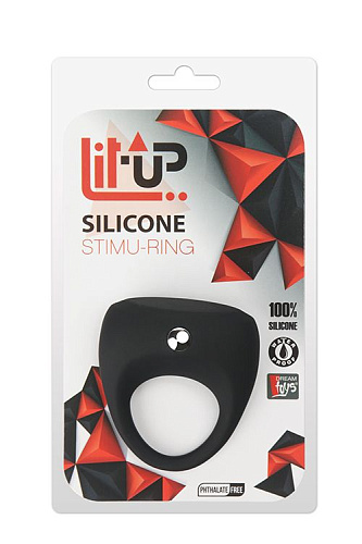 Чёрное эрекционное кольцо Dream Toys LIT-UP SILICONE STIMU RING 7 21239