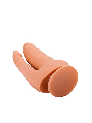 Двойной фаллоимитатор на присоске из геля телесного цвета LOVETOY (А-Полимер) 104700 (17 см)