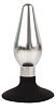 Серебристо-чёрная конусовидная анальная пробка Bior toys IL-28003-SLV (10 см)