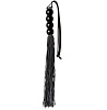 Чёрная мини-плеть из силикона с акриловой рукоятью Blush Novelties SILICONE FLOGGER WHIP 520083 (35 см)