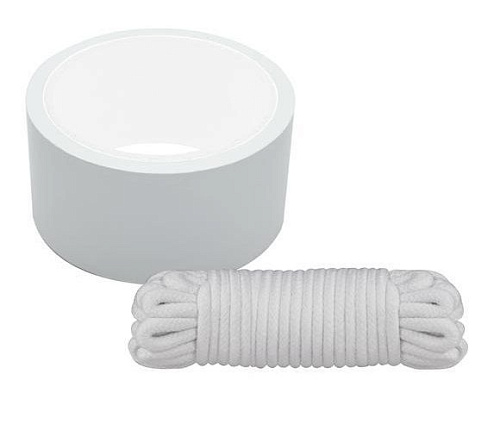 Набор из белой веревки и белого скотча BONDX BONDAGE RIBBON   LOVE ROPE Dream Toys 21004