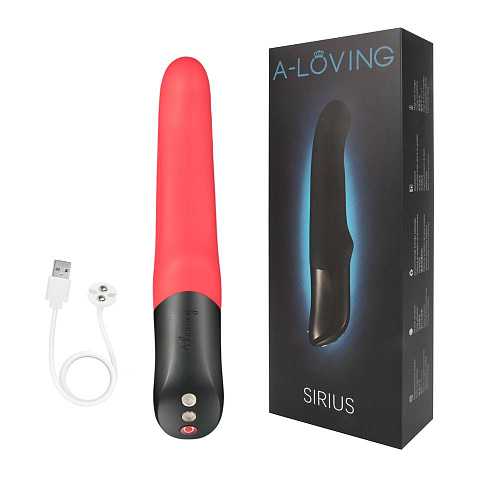 Красный вибромассажёр с 10 режимами вибрации A-LOVING SIRIUS 2030S-3 (23,7 см)