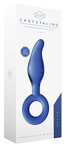 Синий анальный стимулятор Shots Media BV Gripper CHR026BLU (17 см)