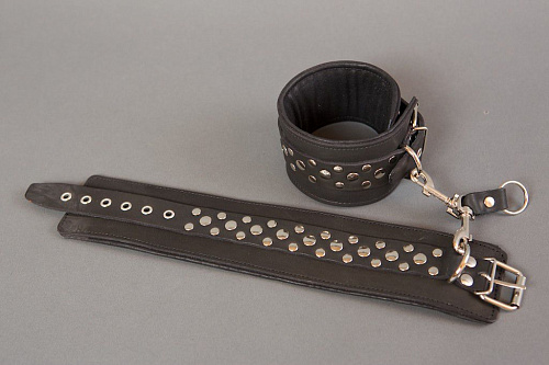 Чёрные кожаные наручи Подиум Р21