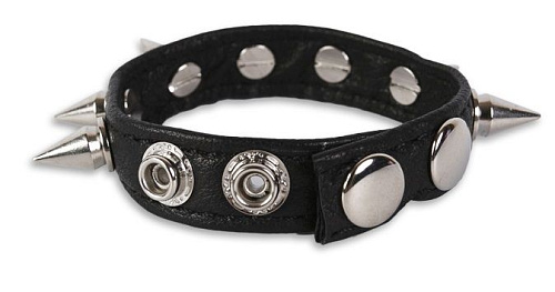 Чёрный браслет с шипами Пикантные штучки DP203