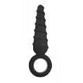 Чёрный анальный стимулятор-ёлочка с колечком-ограничителем Bior toys SEM-55088 (12 см)