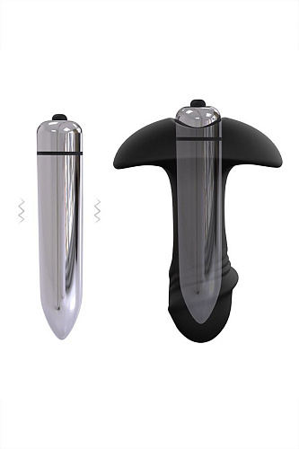 Чёрная анальная втулка с вибрацией S-HANDE Stararrow SHD-012 (10 см)