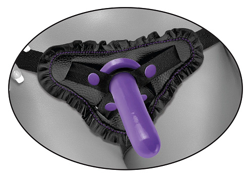 Чёрные трусики харнесс для фиксации насадок Fancy Fit Harness Pipedream PD5313-12