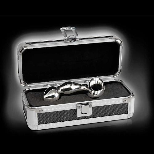 Стальной анальный стимулятор в металлическом кейсе Pipedream METAL WORX PD2372-00 (10,8 см)