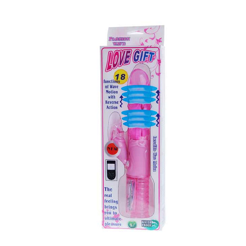 Розовый вибратор с функцией волнового вращения ствола Baile Love Gift BW-046452-0101 (25 см)