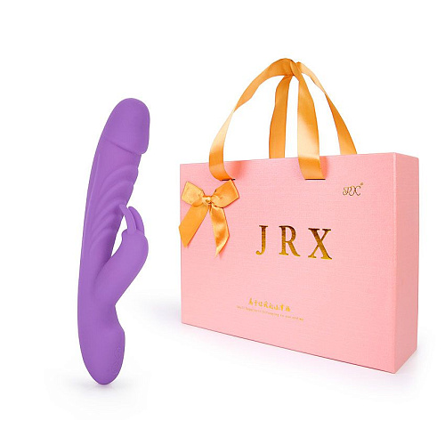 Фиолетовый вибромассажёр-кролик с 10 режимами вибрации A-LOVING 2035-5 (24 см)