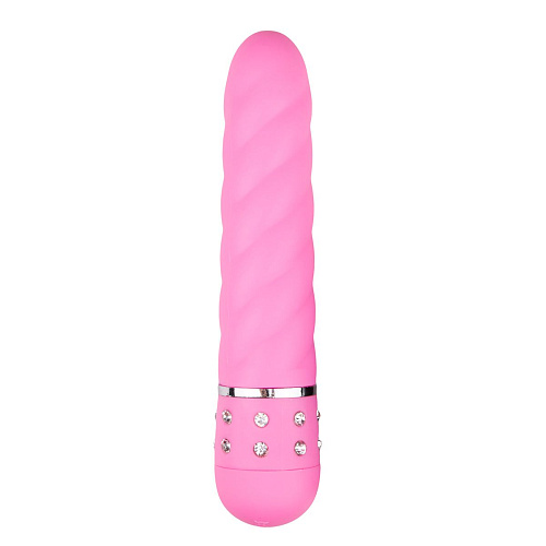 Розовый мини-вибратор EDC Wholesale Diamond Twisted Vibrator ET087PNK (11,4 см)