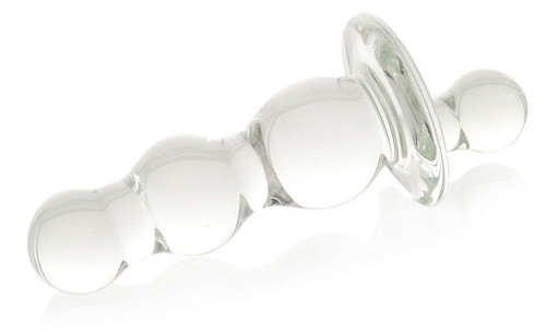 Стеклянная, прозрачная анальная втулка с ручкой Sexus Glass 912217 (10,5 см)