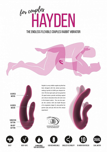 Розовый хай-тек вибратор для пар Shots Media BV Hayden JIL002PNK (15,2 см)