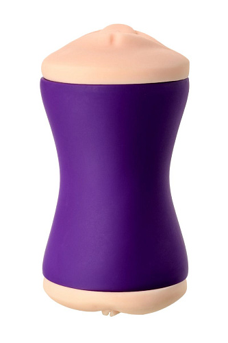 Двухсторонний мастурбатор телесного цвета в фиолетовой колбе JOS YARA  784004