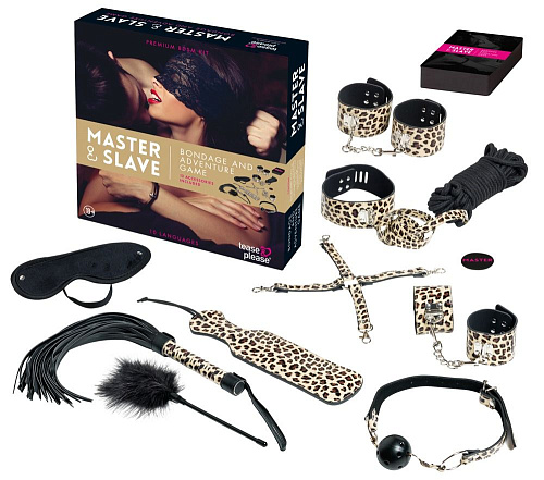 Эротическая игра с аксессуарами в чёрном и леопардовом цветах Orion Master Slave 07003630000