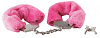 Розовые меховые наручники в комплекте с ключами Gopaldas E0014T30PGAC
