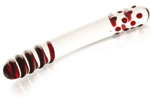 Двусторонний стеклянный фаллос с гладкой серединой Sexus Glass 912058