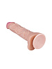 Телесный фаллоимитатор на присоске с узором из вен с одной стороны LOVETOY (А-Полимер) 812500 (23,5 см)