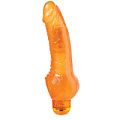 Оранжевый гелевый вибратор с широким основанием Dream Toys JELLY JOY 7INCH 10 RHYTHMS 20850 (17,5 см)