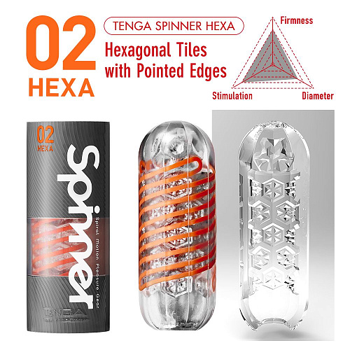 Оранжевый мастурбатор Tenga SPINNER Hexa SPN-002