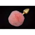 Маленькая золотистая пробка с пушистым розовым хвостиком Пикантные штучки DPSMG022P