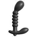 Анальный вибромассажер чёрного цвета Pipedream Ribbed Prostate Vibe PD4685-23 (15,2 см)