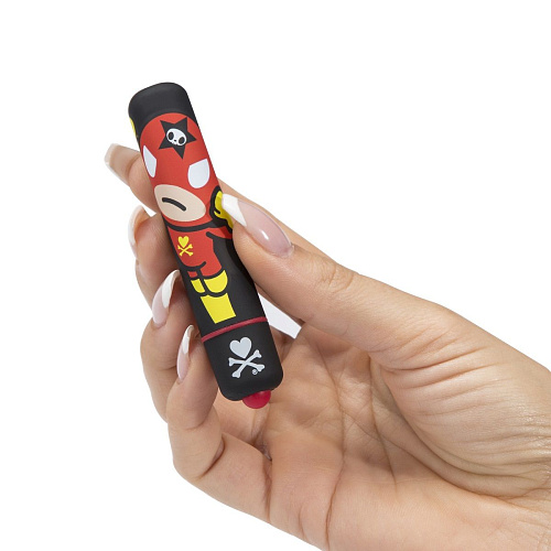 Чёрная вибропуля Tokidoki MINI BULLET VIBRATOR BLACK ROCKET MANE 27694