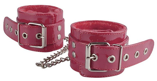 Бордовые лаковые поножи с меховой отделкой Sitabella 5012-220