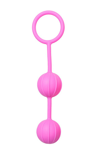 Розовые вагинальные шарики с ребрышками EDC Roze Love Balls ET004PNK
