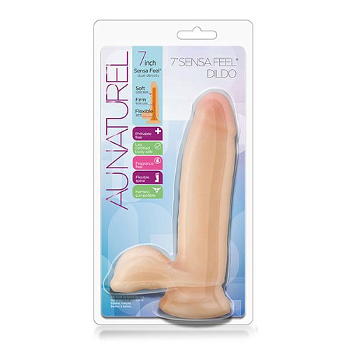 Телесный фаллоимитатор Blush Novelties 7 inch Sensa Feel Dildo BL-36413 (17,8 см)
