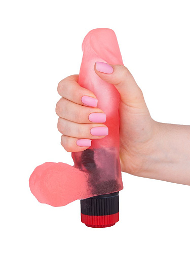 Нежно-розовый гелевый вибратор-фаллос LOVETOY (А-Полимер) 221700 (16,5 см)