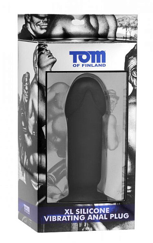 Чёрный анальный вибратор XR Brands XL Silicone Vibrating Anal Plug TF1769 (19,5 см)