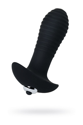 Чёрная анальная втулка с вибрацией S-HANDE SPIRAL SHD-065 (10,3 см)