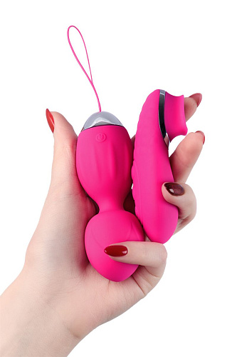 Розовые виброшарики с пультом-стимулятором ToyFa TELLA  564001