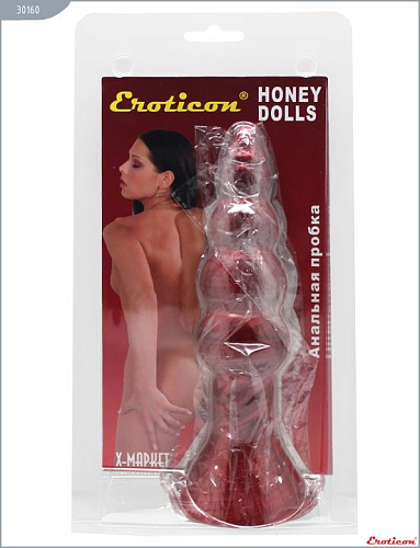 Бордовая анальная ёлочка Eroticon 30160 (17 см)