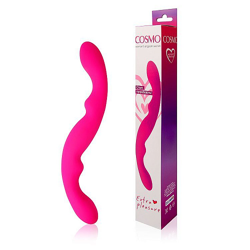 Изогнутый розовый двусторонний фаллоимитатор Bior toys Cosmo CSM-23018 (27 см)