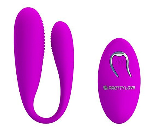 Вибромассажёр для пар с пультом ДУ лилового цвета Baile Aldrich BI-014430