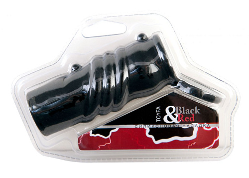 Чёрная силиконовая насадка с кольцом ToyFa 901322-5