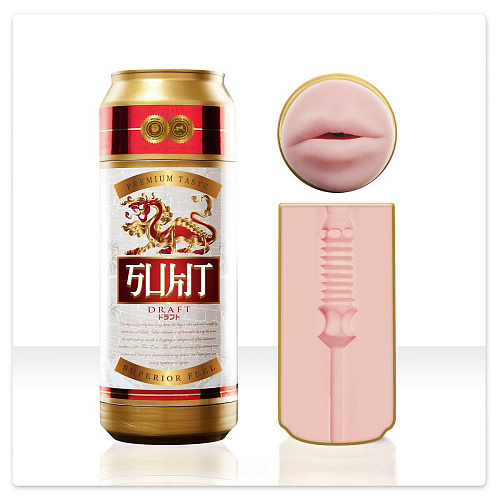 Необычный телесного цвета мастурбатор-ротик в банке Fleshlight Sukit Draft FL794